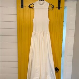 Reformation White Sleeveless High-Neck Maxi Dress